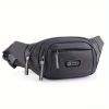 Black High-capacity Fanny Pack; Male Outdoor Sports Fashion Mobile Phone Bag; Waterproof Running Cross-body Business Purse; Waist Bag