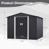 8' x 8' Outdoor Storage Shed, Metal Garden Shed with Double Sliding Doors, 4 Air Vents, Tool Storage House Shed for Yard, Patio, Lawn, Dark Grey