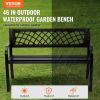 VEVOR Outdoor Bench,46 inches Metal Garden Bench for Outdoors, 480 lbs Load Capacity Bench, Outdoor Garden Park Bench with Backrest and Armrests