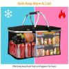 Large capacity insulated basket picnic bag picnic basket foldable shopping bag preservation bag lunch bag, Black