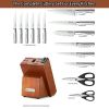 McCook MC29 Knife Sets, 15 Pieces German Stainless Steel Kitchen Knife Block Sets with Built-in Sharpener