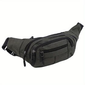 Men's And Women's Large-capacity Wear-resistant Sports Waist Bag Casual Bag Shoulder Chest Bag Light Sports Travel Bag Men's Messenger Backpack Waist (Color: Dark Green)